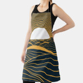 Stilisierte Sonne-Mond, dunkle Meeresdarstellung. Schürze (InSitu)