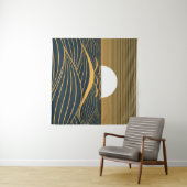 Stilisierte Sonne-Mond, dunkle Meeresdarstellung. Wandteppich (Beispiel (Horizontal))