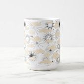 Stilisierte Sonnen-Sonnenfinsternis in texturierte Kaffeetasse (Mittel)