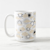 Stilisierte Sonnen-Sonnenfinsternis in texturierte Kaffeetasse (Links)