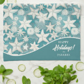 Stilisierte Sternfische & SandDollars Muster#25 ID Geschirrtuch (Gefaltet)