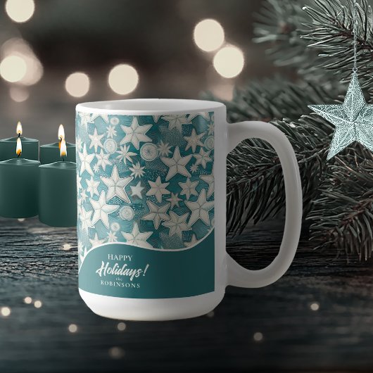 Stilisierte Sternfische & SandDollars Muster#25 ID Kaffeetasse