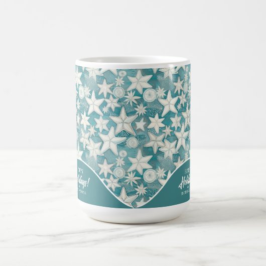 Stilisierte Sternfische & SandDollars Muster#25 ID Kaffeetasse (Mittel)