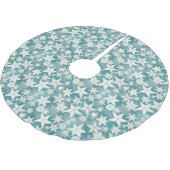 Stilisierte Sternfische & SandDollars Muster#25 ID Polyester Weihnachtsbaumdecke (Schrägansicht)