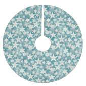 Stilisierte Sternfische & SandDollars Muster#25 ID Polyester Weihnachtsbaumdecke (Vorderseite)