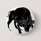 Stilisierte Stierillustration Button (Vorderseite)