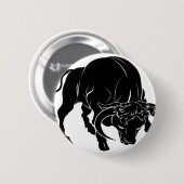 Stilisierte Stierillustration Button (Vorne & Hinten)
