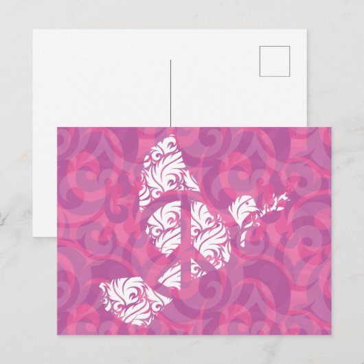 Stilisierte Taube Postkarte (Vorne/Hinten)