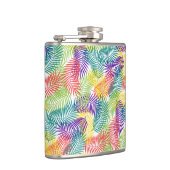 Stilisierte tropische Palmblättern farbenfrohe Mus Flachmann (Rechts)