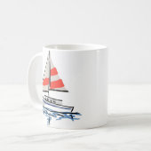 Stilisierte tropische Segelboote Kaffeetasse (Vorderseite Links)