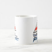 Stilisierte tropische Segelboote Kaffeetasse (Mittel)