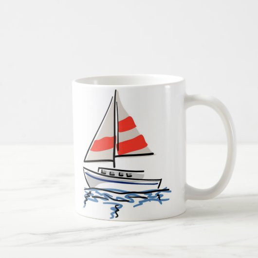 Stilisierte tropische Segelboote Kaffeetasse (Rechts)