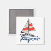 Stilisierte tropische Segelboote Magnet (Vorderseite/Rückseite)