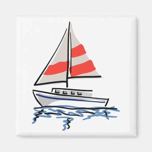 Stilisierte tropische Segelboote Magnet (Vorne)