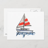 Stilisierte tropische Segelboote Postkarte (Vorne/Hinten)