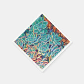 Stilisierte türkisfarbene Sukkulenten Papier Napki Serviette (Ecke)