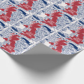 Stilisierte UK Karte: Vintage Travel. Geschenkpapier (Ecke)