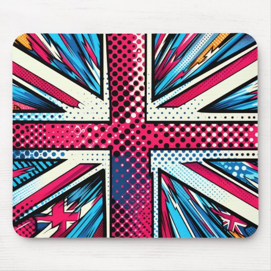 Stilisierte Union Jack-Mauspad Mousepad (Vorne)