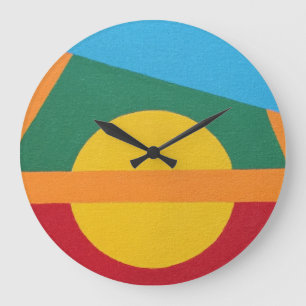 Stilisierte untergehende Sonne Große Uhr