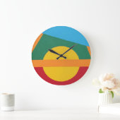 Stilisierte untergehende Sonne Große Uhr (Zuhause)