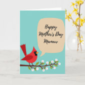 Stilisierte Vogel Muttertagskarte Karte (Gelbe Blume)