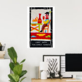 Stilisierte Volkskunstfigur Tschechoslowakei Poster (Heimbüro)