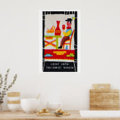 Stilisierte Volkskunstfigur Tschechoslowakei Poster (Küche)