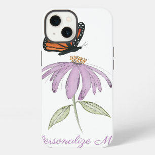 Stilisierte Wasserfarbe Einfache Lila Florale Schm iPhone 13 Hülle