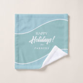 Stilisierte Weihnachtsbaumen an der Küste#6 ID1009 Badhandtuch Set (Waschlappen)