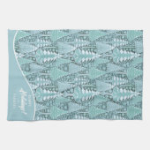 Stilisierte Weihnachtsbaumen an der Küste#6 ID1009 Geschirrtuch (Horizontal)