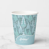 Stilisierte Weihnachtsbaumen an der Küste#6 ID1009 Pappbecher (Rückseite)