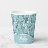 Stilisierte Weihnachtsbaumen an der Küste#6 ID1009 Pappbecher (Vorderseite)