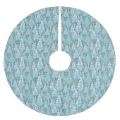 Stilisierte Weihnachtsbaumen an der Küste#6 ID1009 Polyester Weihnachtsbaumdecke (Vorderseite)