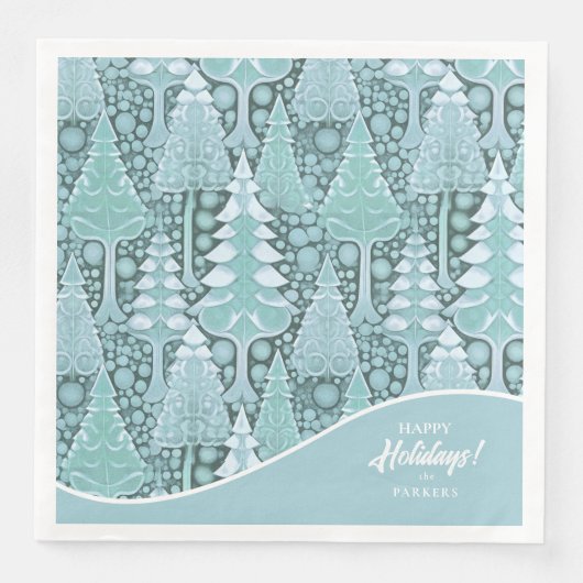 Stilisierte Weihnachtsbaumen an der Küste#6 ID1009 Serviette (Vorderseite)