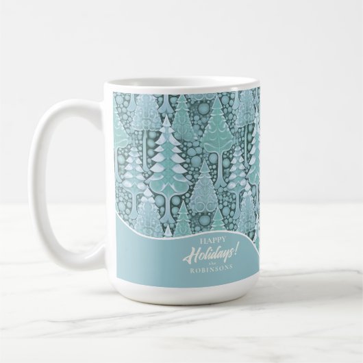 Stilisierte Weihnachtsbaumen an der Küste#6b ID100 Kaffeetasse (Links)