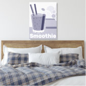 Stilisierte White-Blue Smoothie Tumbler Kitchen Ar Leinwanddruck (Insitu (Schlafzimmer))
