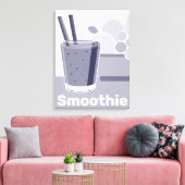 Stilisierte White-Blue Smoothie Tumbler Kitchen Ar Leinwanddruck (Insitu (Wohnzimmer))