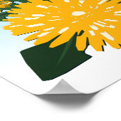 Stilisierte Wildblumen-Gelbe Löwenzahn essbare Unk Poster (Ecke)