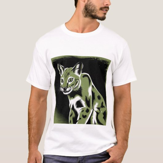 Stilisierte Wildkatze T-Shirt (Vorderseite)