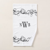 Stilisierte Wirble Grenzmonogramm Badhandtuch Set (Handtuch)