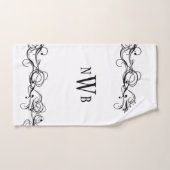 Stilisierte Wirble Grenzmonogramm Badhandtuch Set (Handtuch)
