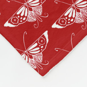 Stilisierter Art Deco Schmetterling - dunkelrot un Fleecedecke