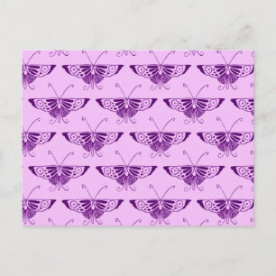 stilisierter Art Deco Schmetterling - lila und Orc Postkarte