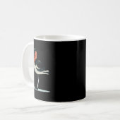 Stilisierter Avocet-Vogel mit langem Schnabel und Kaffeetasse (Vorderseite Links)
