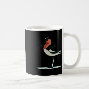 Stilisierter Avocet-Vogel mit langem Schnabel und  Kaffeetasse