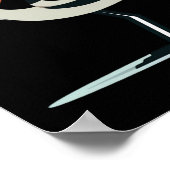 Stilisierter Avocet-Vogel mit langem Schnabel und Poster (Ecke)