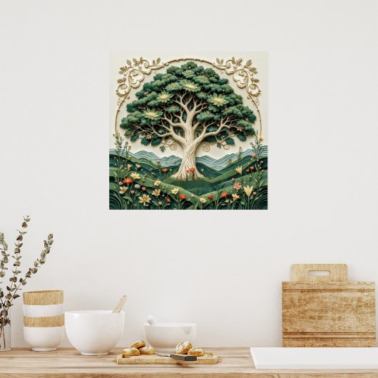 Stilisierter Baum #1 Poster (Küche)