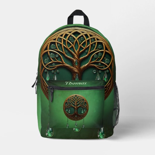 Stilisierter Baum Bedruckter Rucksack (Vorderseite)