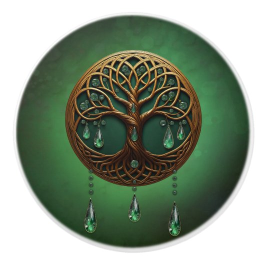 Stilisierter Baum Keramikknauf (Vorderseite)