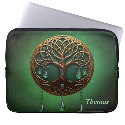 Stilisierter Baum Laptopschutzhülle (Vorderseite)